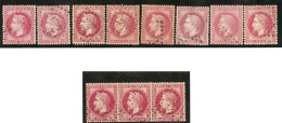 No 32, Nuances Et Obl Diverses, Dont Bande De Trois. - TB - 1863-1870 Napoleon III With Laurels