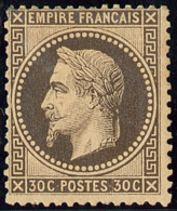 No 30b, Brun Noir, Tache Au Verso D'une Dent Et Gomme Altérée Mais Belle Nuance. - TB - 1863-1870 Napoleon III With Laurels