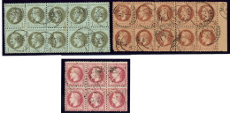 Nos 25b Et 26II En Blocs De Dix, 32 Bloc De Six. - TB, B Ou Pd - 1863-1870 Napoleon III With Laurels