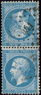 Tête-bêche. No T22, Paire Verticale Obl Pc 441, Pd, TB D'aspect - 1862 Napoleone III