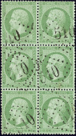 No 20, Bloc De Six Obl Gc 510. - TB - 1862 Napoleon III