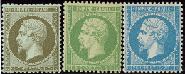 Nos 19c, 20, 22. - TB - 1862 Napoleone III