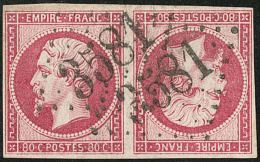 Tête-bêche. No T17B, Paire Horizontale Obl Gc 3581, Jolie Pièce. - TB. - RR - 1853-1860 Napoléon III