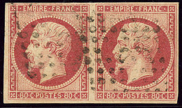No 17B, Paire Horizontale. - TB - 1853-1860 Napoleone III