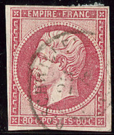 No 17B, Obl Cad Bischwiller, Pli Mais TB - 1853-1860 Napoleone III