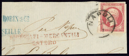 No 17B (fente), Obl Cad Napoli Sur Petit Fragment De Lettre. - TB - 1853-1860 Napoleone III