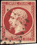 Vermillonné Foncé. No 17Ag, Un Voisin, Belle Nuance. - TB. - R - 1853-1860 Napoleon III