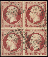 No 17Aa, Bloc De Quatre, Très Légère Froissure Sur Deux Ex Mais TB - 1853-1860 Napoleone III