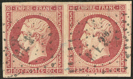 No 17A, Paire Horizontale, Un Voisin, Obl Ambulant "ML 2°". - TB - 1853-1860 Napoleone III