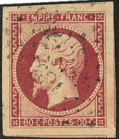 No 17A, Carmin, Cinq Voisins, Jolie Pièce. - TB - 1853-1860 Napoléon III