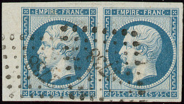 No 15, Paire Horizontale Bdf, Obl Pc 2738. - TB - 1853-1860 Napoleone III