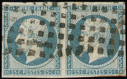 No 15, Paire Horizontale Obl Gros Points. - TB - 1853-1860 Napoléon III