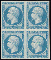 No 14II, Bleu, Bloc De Quatre (un Ex *), Superbe. - R - 1853-1860 Napoleone III