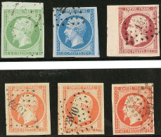 Nos 12 Bdf, 14II Un Voisin, 16 Trois Nuances, 17A Bdf, Ex Choisis. - TB - 1853-1860 Napoléon III