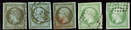 Nos 11 (3), 12 (2), Nuances Et Obl. - TB - 1853-1860 Napoleone III