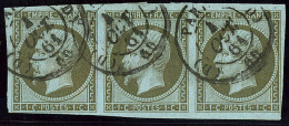 No 11, Bande De Trois Obl Cad D'Oct 61, Jolie Pièce. - TB - 1853-1860 Napoleon III