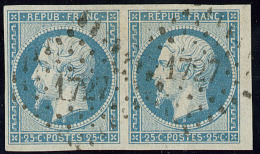 No 10, Paire Horizontale Bdf Obl Pc 1727, Ex Choisi. - TB - 1852 Luigi-Napoleone