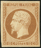 No 9c, Bistre-brun, Gomme Légèrement Diminuée Mais Fraîcheur Exceptionnelle Et Très Jo - 1852 Luigi-Napoleone