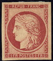 Réimpression. No 6g, Petite Fente Touchant Le Filet Du Bas Sinon TB - 1849-1850 Ceres