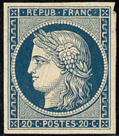 Non émis. No 8a, Bleu Foncé, Superbe. - RR (cote Yvert) - 1849-1850 Cérès