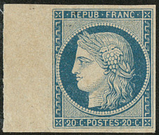 Non émis. No 8, Bleu Sur Jaunâtre, Bdf, Toujours Sans Gomme, Superbe. - RR (cote Yvert) - 1849-1850 Ceres