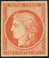 No 5, Orange, Gomme Blanche, Nuance Foncée, Superbe. - R - 1849-1850 Ceres