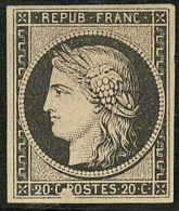 No 3, Noir Sur Jaune, Avec Variété D'impression Sur Le "P" De "POSTE". - TB - 1849-1850 Ceres