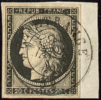 Oblitérations De Janvier 1849. Petit Cad 15 De Fenetrange 9 Janv 49, Sur N°3 Sur Petit Fragment. - TB - 1849-1850 Ceres