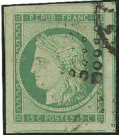 No 2b, Vert-jaune, 7 Voisins, Superbe. - R - 1849-1850 Ceres