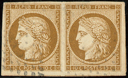 No 1b, Paire Horizontale, Trois Voisins, Belle Nuance. - TB - 1849-1850 Ceres