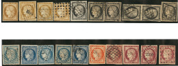 Nos 1(4 Dont Un (*)), 3(6 Dont Paire Verticale), 4(5), 5, 6(4), Nuances Et Obl, Tous états - 1849-1850 Ceres