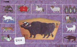 Télécarte JAPON ZODIAQUE * VACHE * TK STERNZEICHEN COW * KOE (643) HOROSCOPE * PHONECARD - Zodiaque