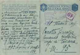 FRANCHIGIA WWII POSTA MILITARE 114 1942 CATANZARO X P.M. 95 - Military Mail (PM)