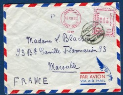 Egypte - Enveloppe Pour Marseille En 1953 Avec Cachet Paquebot Port Saïd   Voir 2 Scans - Réf. S 129 - Storia Postale