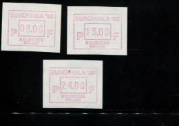 BELGIE 1988 POSTFRIS MINTNEVER HINGED POSTFRISCH NEUF OCB  ATM70 EUROPHILA 88 SET 9 13 24 - 1980-99