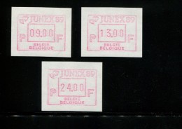 BELGIE 1989 POSTFRIS MINTNEVER HINGED POSTFRISCH NEUF OCB  ATM75 JUNEX 89 SET 9 13 24 - 1980-99