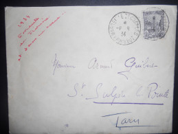 France Lettre De Marseille Paquebot 1934 Pour St Sulpide , Avec Timbres De Tunisie - Schiffspost