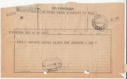 TELEGRAMME SENT FROM TISZALOK TO CLUJ NAPOCA, 1930, ROMANIA - Telégrafos