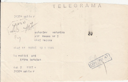 TELEGRAMME SENT LOCO IN CLUJ NAPOCA, 1981, ROMANIA - Telégrafos