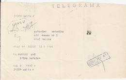 TELEGRAMME SENT LOCO IN CLUJ NAPOCA, 1981, ROMANIA - Télégraphes