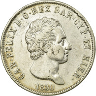 Monnaie, États Italiens, SARDINIA, Carlo Felice, 5 Lire, 1830, Genoa, TTB+ - Andere & Zonder Classificatie