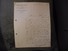 Ancienne Lettre De " Fabriques De France " (costumes,fourrures,boas) à M.Flamant Grammont  1913 (textile) Roubaix France - Textile & Vestimentaire