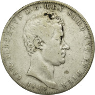 Monnaie, États Italiens, SARDINIA, Carlo Alberto, 5 Lire, 1844, Genoa, TB+ - Andere & Zonder Classificatie