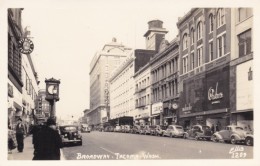 Tacoma Washington, Broadway Street Scene, Autos, Business District, C1940s Vintage Ellis #1209 Postcard - Tacoma