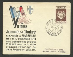 Enveloppe Illustrée " Journée Du Timbre " MARSEILLE 1944 - 1921-1960: Periodo Moderno