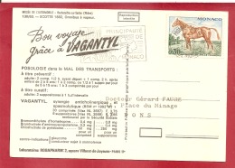 Y&T N°833    MONTE CARLO     Vers   FRANCE 1972  VOIR 2 SCANS - Cartas & Documentos