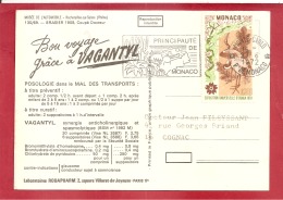 Y&T N°823    MONTE CARLO     Vers   FRANCE 1972  VOIR 2 SCANS - Cartas & Documentos