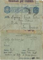 BIGLIETTO FRANCHIGIA WWII POSTA MILITARE 104 1943 NICASTRO X BEZZO INFERIORE - Military Mail (PM)