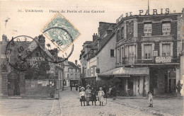 27-VERNON-PLACE DE PARIS,   ET RUE CARNOT - Vernon