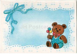Newborn Birth Greeting Card By N. Zhukova - Bear - Illustration - 1989 - Russia USSR - Unused - Nascite